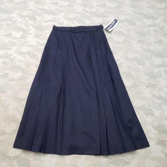 Pendleton Dresses & Skirts - Vintage Pendleton Pleated Skirt Women 8 Petite Blue Wool Midi A-Line NWT Western